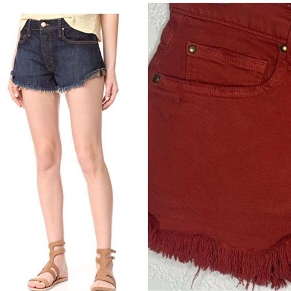 NWT The Great. the Cutoff Short Vintage Poppy Sz 26 Orange - Picture 1 of 13